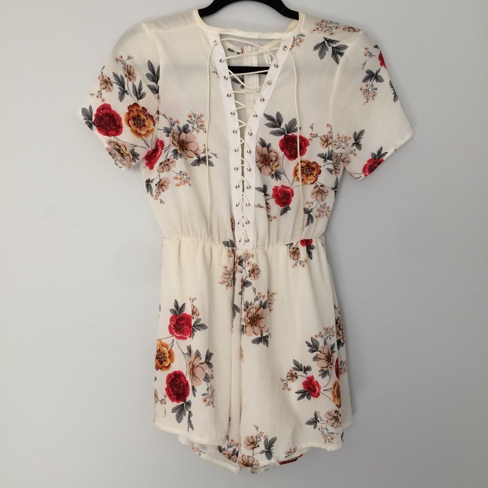 La Loca white floral romper